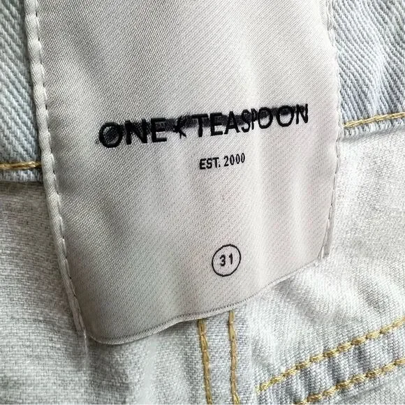 One Teaspoon Jackson Utility Mid Waist Wide Leg Jeans Le Surf 31 NEW - Picture 13 of 14